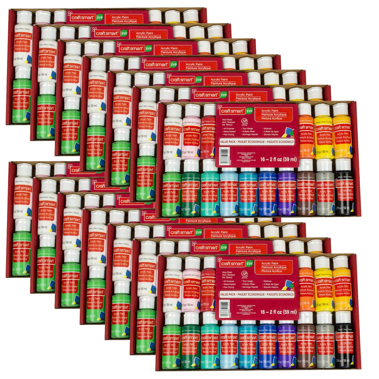 12 Packs: 16 ct. (192 total) Matte Acrylic Paint Value Pack by Craft Smart®